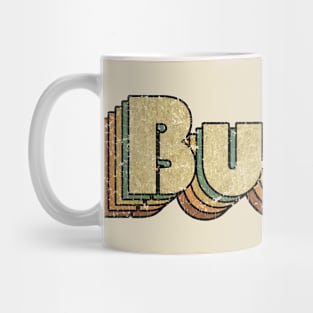 Bucks // Vintage Rainbow Typography Style // 70s Mug